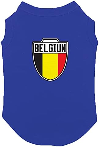 Belçika-Futbol Arması Ülke Gururlu Köpek Gömleği (Koyu Mavi, X-Large)