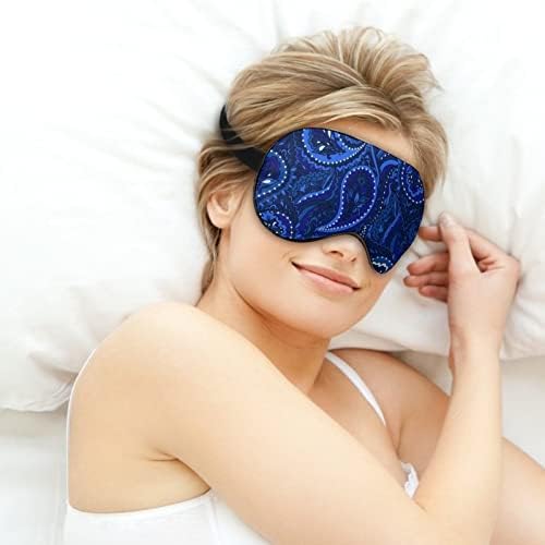 Mavi Dikişsiz Paisley Uyku Maskesi Hafif Körü Körüne Maskesi Göz Maskesi Kapak Erkekler Kadınlar için Ayarlanabilir