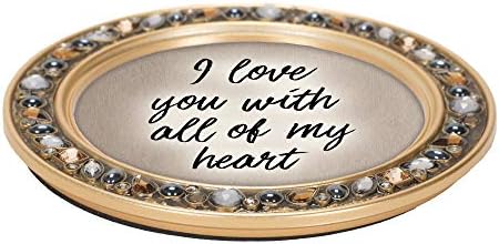 Seni Tüm Kalbimle Seviyorum 4,5 inç Kehribar Mücevherli Bardak Altlığı