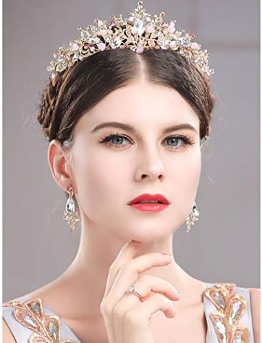 Gangel Altın Barok Taçlar Vintage Prenses Tiaras Kristal Kraliçe Taç saç aksesuarları ile Gelinler Ve Kızlar için