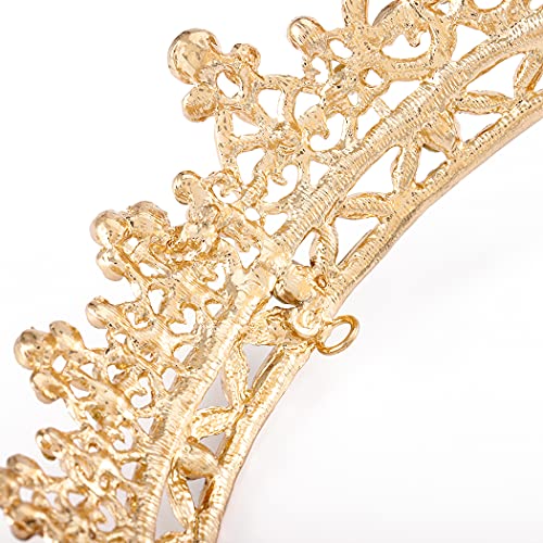 Bmırth Barok Taç ve Tiara Altın Kristal İnci Gelin Düğün Kraliçe Taçlar Dekoratif Prenses Tiaras Rhinestone Saç Aksesuarları