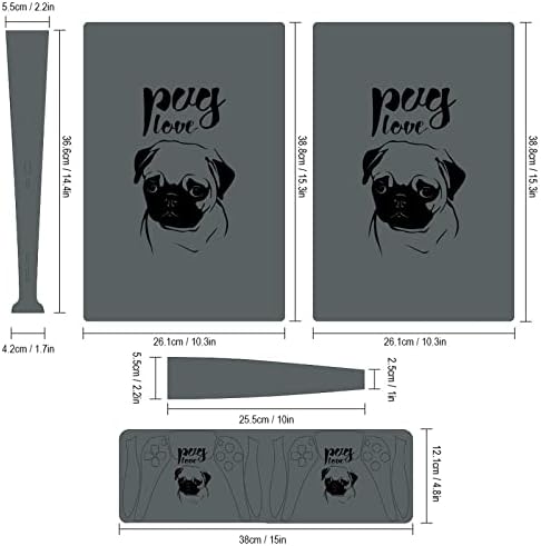 Pug Aşk 3 adet Tüm Vücut Çıkartması Kapak Sticker PS5 Dijital Baskı PS5 Konsolu ve Denetleyici