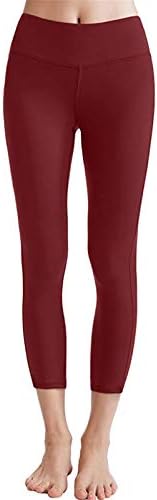 Andongnywell Kadın kapri pantolonlar Kırpılmış Pantolon Streç Legging Yüksek Belli Jeggings Yoga Pantolon Pantolon