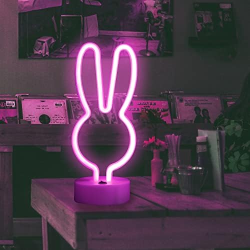 Paskalya süslemeleri tavşan ışıkları Neon tabelalar, yaratıcı tavşan Neon ışıkları ile baz pil / USB kumandalı tavşan