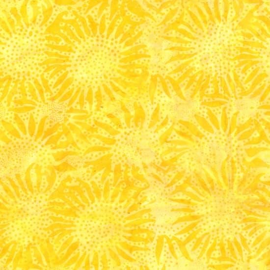 Alanları Pamuk Batik Ayçiçeği Sarı Çiçek El Boyalı Bali Batiks Pamuklu Kumaş Yard tarafından (D172.39), 44 İnç
