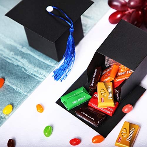 32 Parça Mezuniyet Şeker Kutuları Doktora Kap Hediye Kutusu Siyah Mezuniyet Kutlama Centerpieces Çikolata Kutusu ile