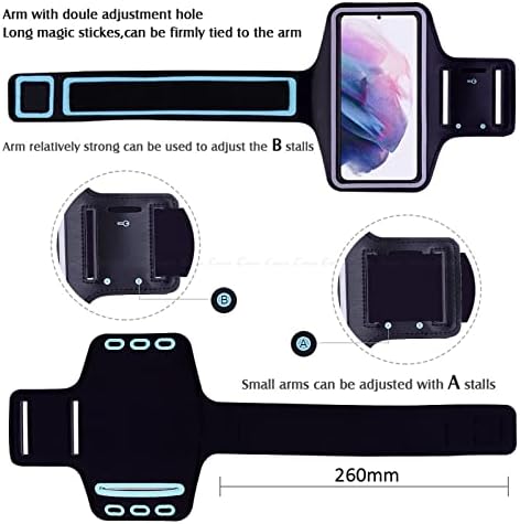 Galaxy A52 5G Durumda, su geçirmez Spor Koşu Spor Kol Bandı Kılıf samsung için şarj kablosu ile A52 5G (6.5) beyaz