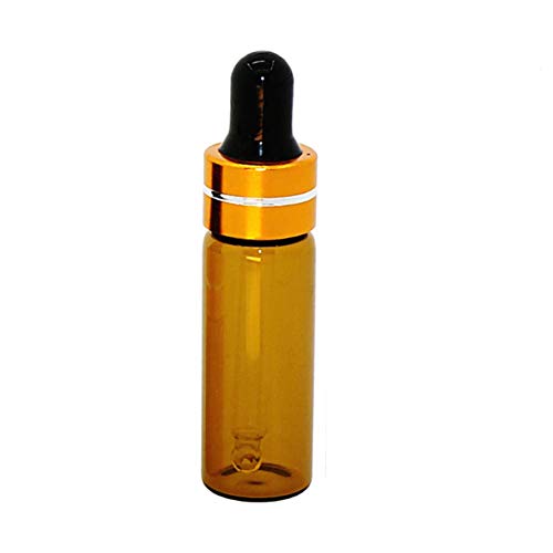 Amber Damlalıklı Şişeler-100 Adet 5ml Parfümler için Göz Damlası Dağıtıcılı Sevimli uçucu Yağ Şişeleri Kozmetik Sıvı