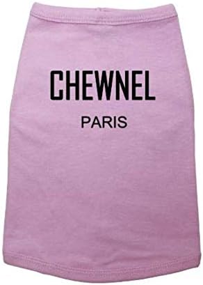 Ebenezer Yangın Kız Köpek Gömlek, Chewnel Paris, Sevimli Yavru Tee (3XL, Pembe (Siyah Metin))