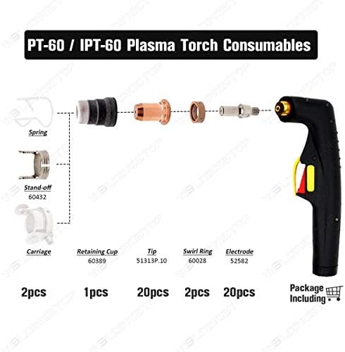 WS ADET / 45 Plazma Kesme Meşale PT - 60 IPT60 PT60 IPT-40 Elektrot / Kalkan Kapağı / Ucu 1.0 mm 0.039 Meme