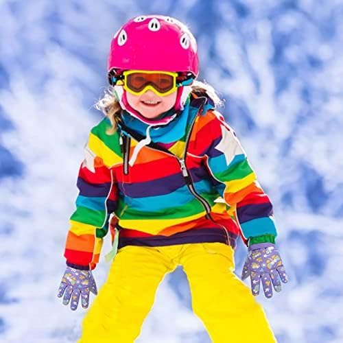 Çocuk Kış kayak eldiveni Çocuk Karikatür Baskı kış kayak eldiveni Termal Eldiven Termal bisiklet eldiveni Çocuklar