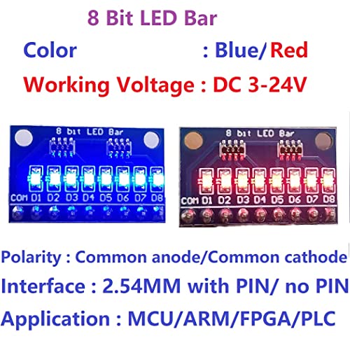 3.3 V 5V 8 Bit Kırmızı Ortak Anot LED Gösterge Modülü DIY kiti Arduino Nano UNO Ahududu pi için 4 nodemcu Pinli (1)