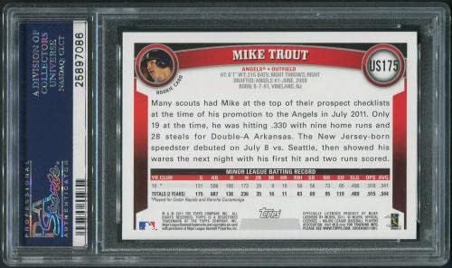 2011 Topps Güncellemesi Beyzbol US175 Mike Trout Çaylak PSA 10 (GEM MT) - Beyzbol Slabbed Çaylak Kartları