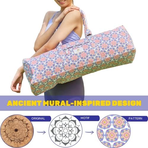 Yoga Mat Çantası-Antik Duvar Resimlerinden Esinlenen Estetik Lotus Desenli Tasarım-26” ' ya kadar Paspaslar, Yoga
