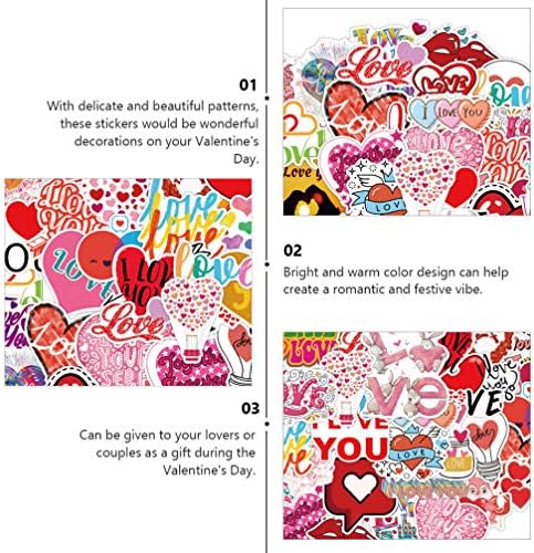 SOLUSTRE Kalp Dekor 1 Takım/50 ADET Aşk Kalp Çıkartmalar Küçük Kalp Çıkartmalar Graffiti Çıkartmalar Bavul Dizüstü