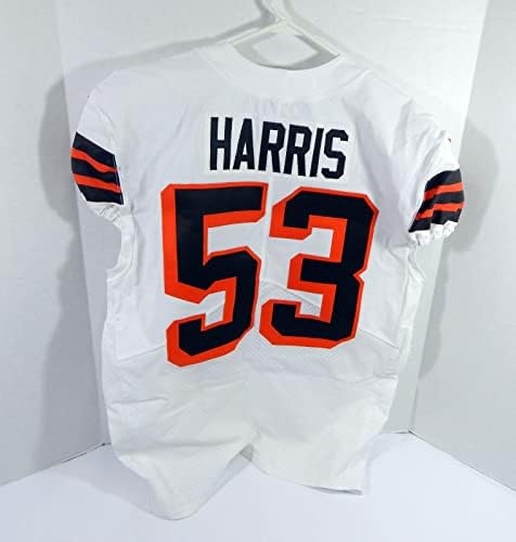 2021 Cleveland Browns Nick Harris 53 Oyun Verilmiş Pos Kullanılmış Beyaz Forma 1946 75-İmzasız NFL Oyunu Kullanılmış