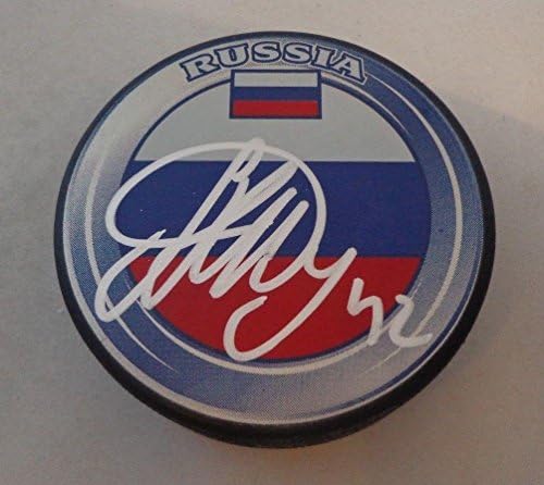 Artem Anisimov Chicago Blackhawks imzalı Takım Rusya Puck imzalı Şahinler-İmzalı NHL Diskleri