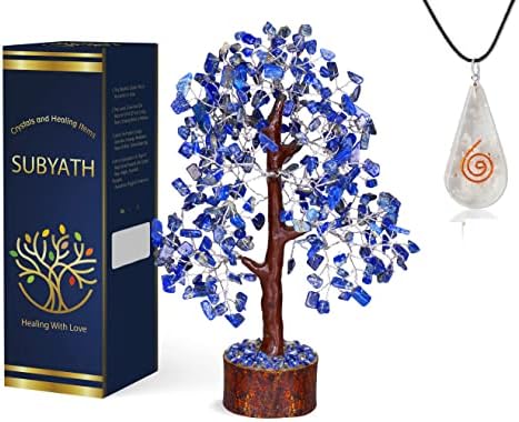 SUBYATH Lapis Lazuli Kristal-Kristal Ağacı-Fung Shui Dekor-Çakra Dekor-Meditasyon Aksesuarları-Taş Kolye-Temizle Kuvars