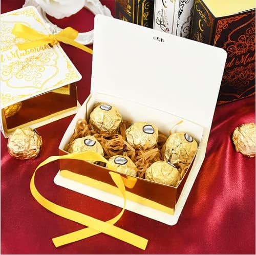 VEDHAA 20 ADET Eid Mubarak Şeker Kutuları Kuran Kitap Şekli hediye Kutusu Müslüman Ramazan Festivali Şeker Kapları