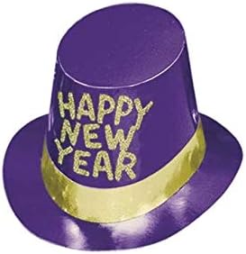 Devedikeni Çok Renkli Yeni Yılınız Kutlu Olsun Altın Parıltılı Şapkalar-1 Adet