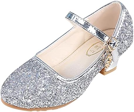 Çocuk Ayakkabıları Kız Moda Sahne Yüksek Topuk Dans Kristal Performans Prenses Tek Ayakkabı Kız Sneaker Boyutu 3 (Altın,