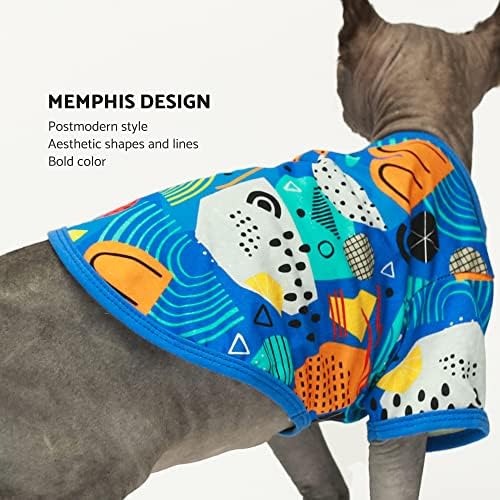Fitwarm 2'li Köpek Gömleği, Memphis Küçük Köpekler için Köpek Giysileri, Pamuklu Kolsuz Tişört + Tişört, Kedi Giyim,
