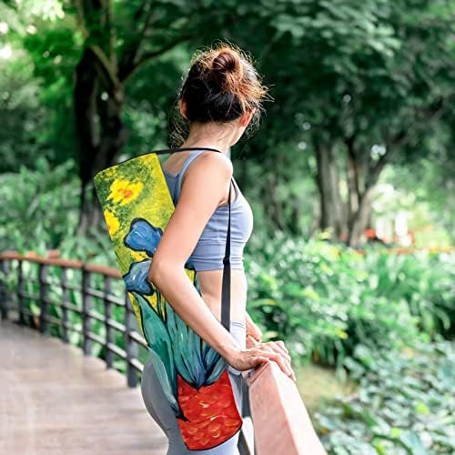 RATGDN Yoga Mat Çantası, Iris Boyama Egzersiz Yoga matı Taşıyıcı Tam Zip Yoga Mat Taşıma Çantası Ayarlanabilir Kayış