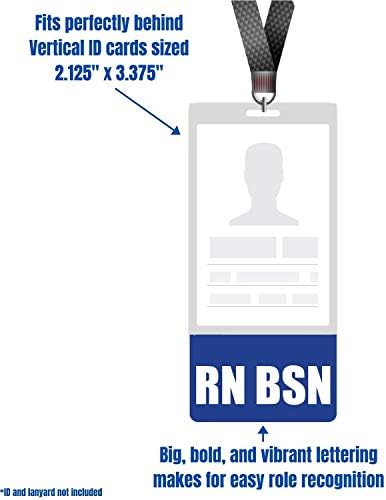 RN BSN Badge Buddy (Mavi) - bsn'li Kayıtlı Hemşireler için Dikey Ağır Hizmet Tipi Rozet Etiketleri - Çift Taraflı