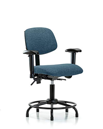 LabTech Oturma LT41523 Kumaş Masa Yüksekliği Sandalye Yuvarlak Boru Tabanı-Kollar, Kayar, Siyah