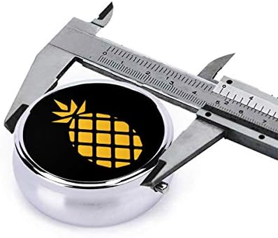 Ananas Kişiselleştirilmiş Hap Kutusu, Kompakt Yuvarlak Hap Durumda Dekoratif Metal Tıp Vitamini Organizatör 3 Bölmeli