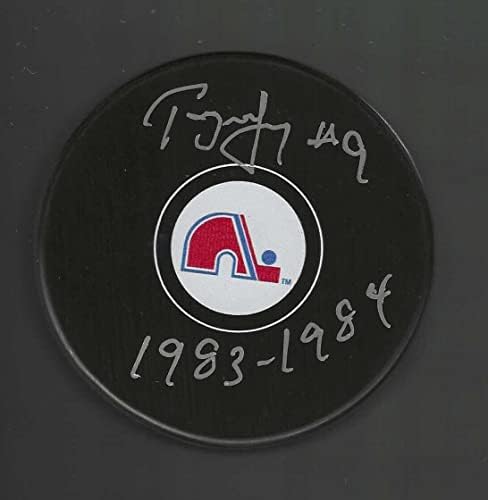 Tony McKegney İmzalı ve Yazılı 1. Görev Yılı Quebec Nordiques Diski-İmzalı NHL Diskleri