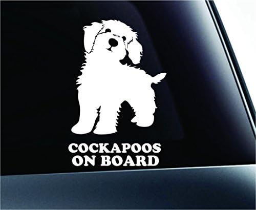 Gemide Cockapoos Siluet Sembol Çıkartması Pençe Baskı Köpek Yavrusu Pet Aile Cins Aşk Araba Kamyon Sticker Pencere