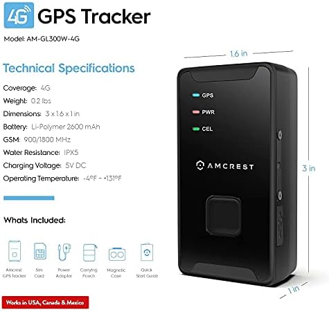 Araçlar için Amcrest GPS GL300 GPS Tracker (4G LTE)-Araçlar, Arabalar, Çocuklar, Evcil Hayvanlar, Varlıklar, Metin/E-posta/Push