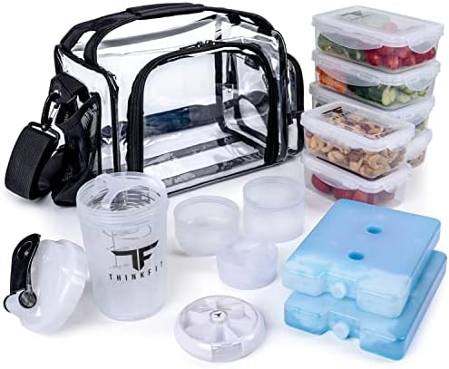 ThinkFit 6 BPA İçermeyen, Yeniden Kullanılabilir, Mikrodalgada Kullanılabilir, Dondurucuya Sahip Şeffaf Yemek Hazırlama