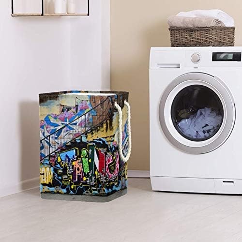 19.3 Bağlantısız çamaşır sepeti Kirli Giysiler Sepet Katlanabilir Ev Kreş Üniversite Daire Ofis Renkli Doodle Sokak