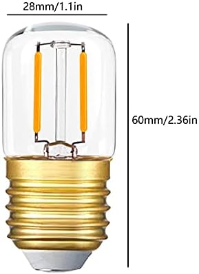 YDJoo Mini LED Edison ampul 1 W Vintage Filament ampuller T28 Mini tüp 2200 K sıcak beyaz şeffaf cam gece ışıkları