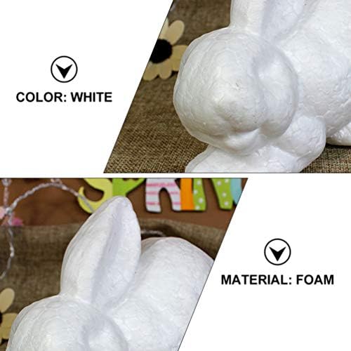 NUOBESTY Noel Süslemeleri Köpük Tavşan Şekli 6.8 in Beyaz Zanaat paskalya tavşanı Tavşan Polistiren Modelleme Köpük