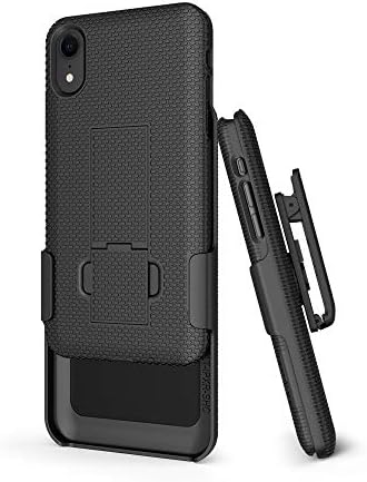 Iphone XR için Kemer Klipsli BELTRON Kılıfı, Dahili Kickstandlı İnce Koruyucu Kemer Klipsi Kaydırıcı Kılıfı (Kabuk/Kılıf