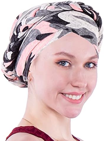 Kadın Türban Başkanı Wrap Önceden Bağlı Bükülmüş Örgü Kap Kemo Kanseri Saç Kapak Şapka