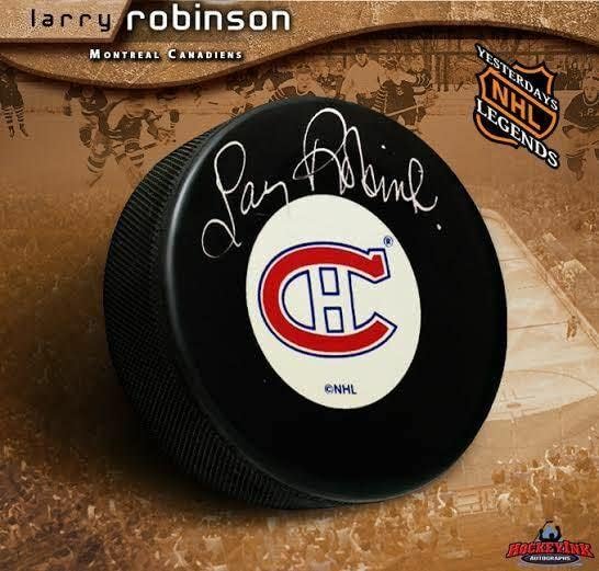 LARRY ROBİNSON İmzaladı Montreal Canadiens Orijinal Altı Disk İmzalı NHL Diski
