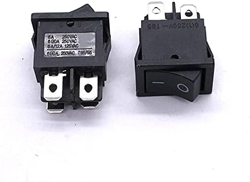 TIOYW 10 Adet AC 250 V/6A,125 V/10A, ON / Off DPST 4 Pin 2 Pozisyon Mini Tekne Rocker Anahtarları Anahtarı Yapış (Renk: