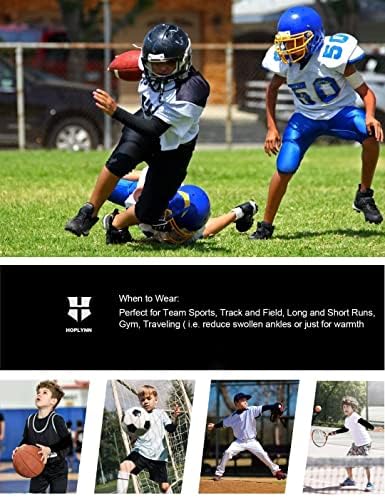 HOPLYNN 4 Paket Gençlik çocuğun Sıkıştırma Pantolon Tayt Tayt Atletik Taban Katmanı Altında Pantolon Dişli Futbol