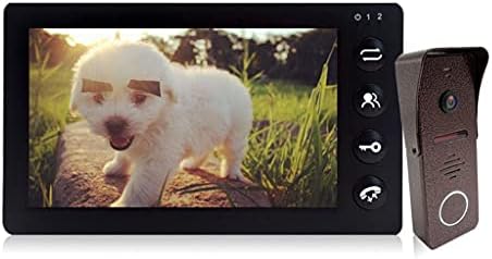 ZCMEB Görüntülü İnterkom Kapı Telefonu Sistemi 7 İnç Monitör Kapı Zili Kamera ile Geniş Açı 130 Derece Kayıt (Renk: