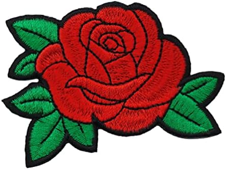Kırmızı Gül Tatlı İşlemeli Demir On Patch Sevgililer Aplike Çiçek Karikatür Sevimli Dekorasyon Jean Ceket