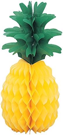 Eşsiz Ananas Petek Dekorasyonu - 14 / Sarı ve Yeşil / 1 Adet, 14, Çok Renkli