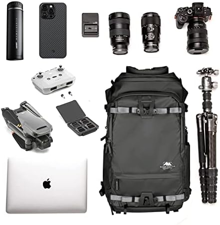 Zirve Yaratıcı Tenzing 40 litre Suya dayanıklı Kamera sırt çantası Yağmur kapağı ile 16 inç dizüstü bilgisayar bölmesi