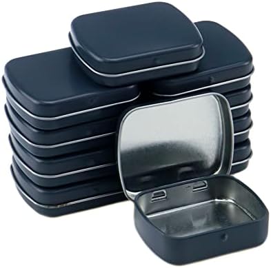 Mewutal 10 adet Mini Teneke Kutu Metal Teneke kutu konteynerler 2.36×1.89×0.67 Dikdörtgen saklama kutusu Şeker Hapları
