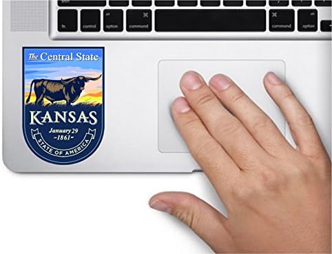 Devlet Hayvan Kansas Günü 3.5x2. 5 inç Renkli Etiket Hayvan Devlet Çıkartması kalıp Kesim Vinil Yapımı ve ABD'de Sevk