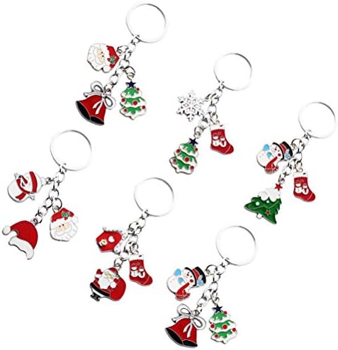 ABOOFAN 1 Takım 6 Adet Noel Anahtar Zincirleri Noel Baba Kar Tanesi Kolye (Çeşitli Renk) Cadılar Bayramı Dekor Prop
