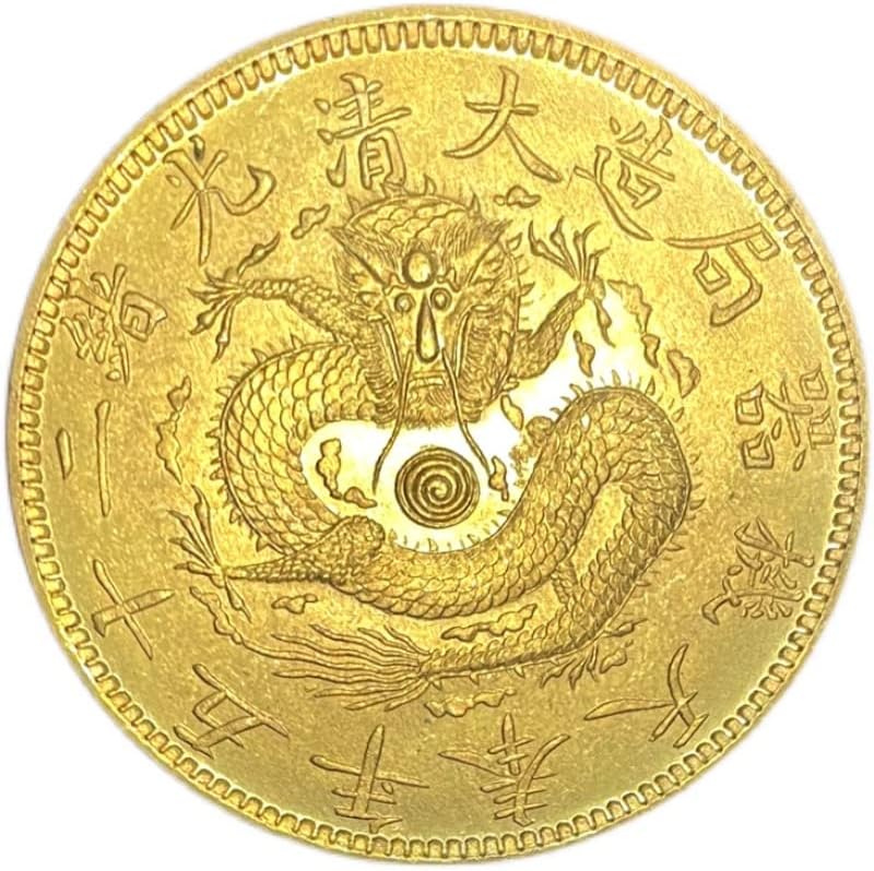 Fengtian Makine Bürosu, Qing Hanedanlığı'ndaki Guangxu'nun 25. yılında Gümüş Dolar Antika Altın Sikke Ulusal Tarzı